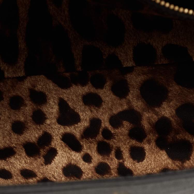 Pre Owned Dolce & Gabbana Black Leather Large Miss Sicily Top Handle Bag