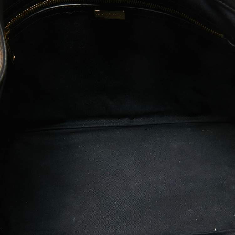 Pre Owned Dolce & Gabbana Brown/Black Leopard Print Patent Leather Miss Escape Tote