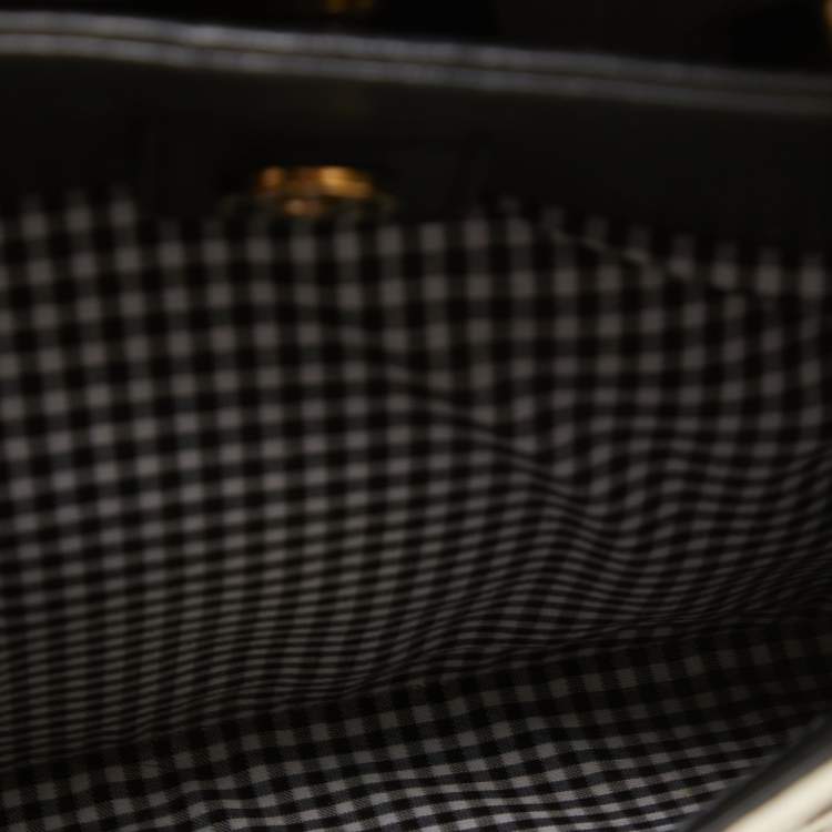 Pre Owned Dolce & Gabbana White/Black Polka Canvas and Leather Sicily Tote