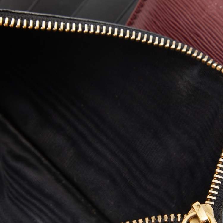 Pre Owned Dolce & Gabbana Burgundy Leather Flap Continental Wallet