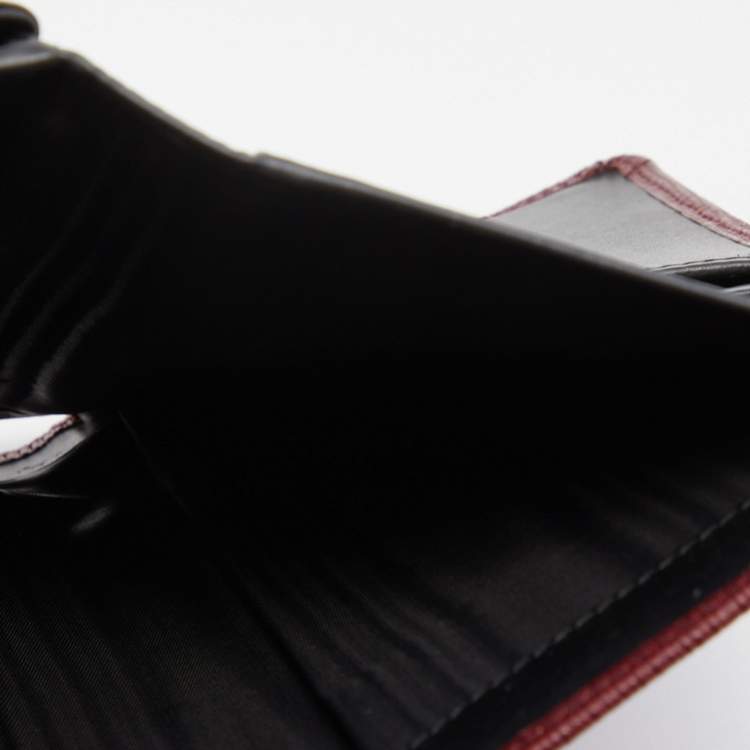 Pre Owned Dolce & Gabbana Burgundy Leather Flap Continental Wallet