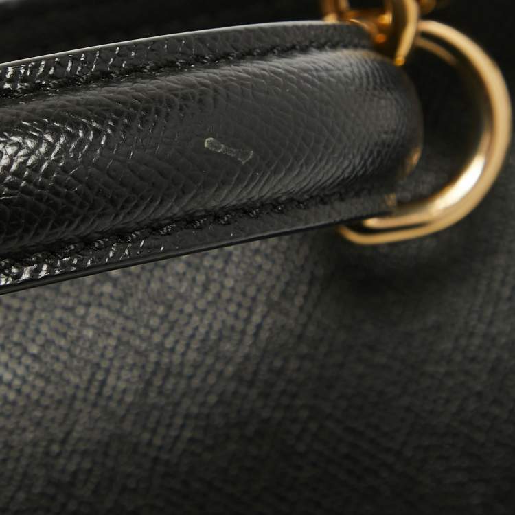 Pre Owned Dolce & Gabbana Black Leather Large Miss Sicily Top Handle Bag