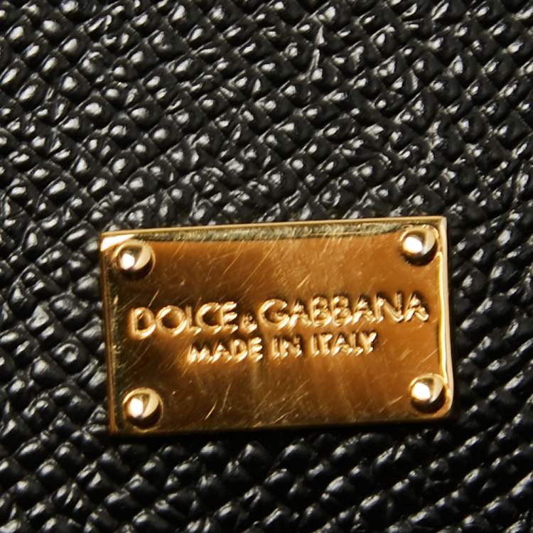 Pre Owned Dolce & Gabbana Black Leather Large Miss Sicily Top Handle Bag