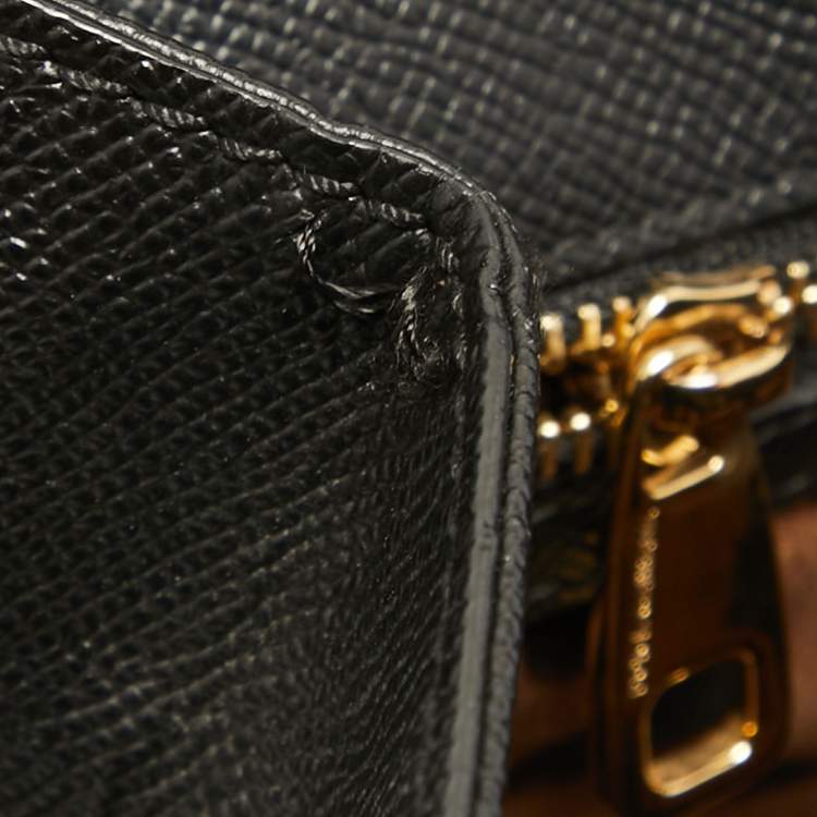 Pre Owned Dolce & Gabbana Black Leather Large Miss Sicily Top Handle Bag