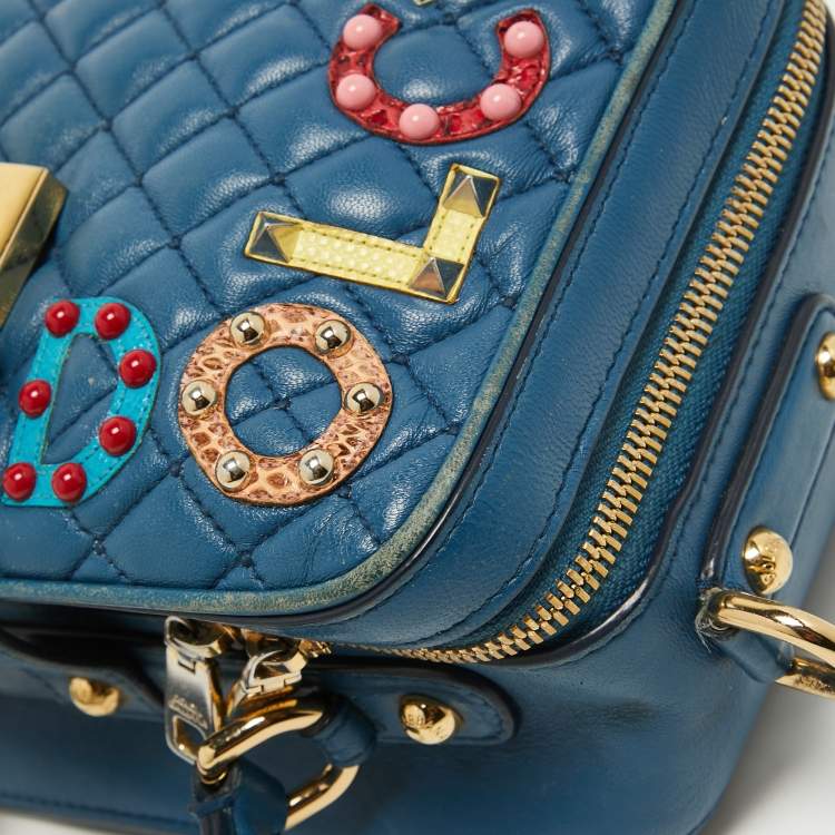 Pre Owned Dolce & Gabbana Quilted Leather Embellished Dolce Box Bag