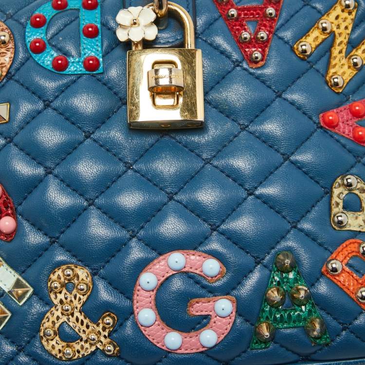 Pre Owned Dolce & Gabbana Quilted Leather Embellished Dolce Box Bag