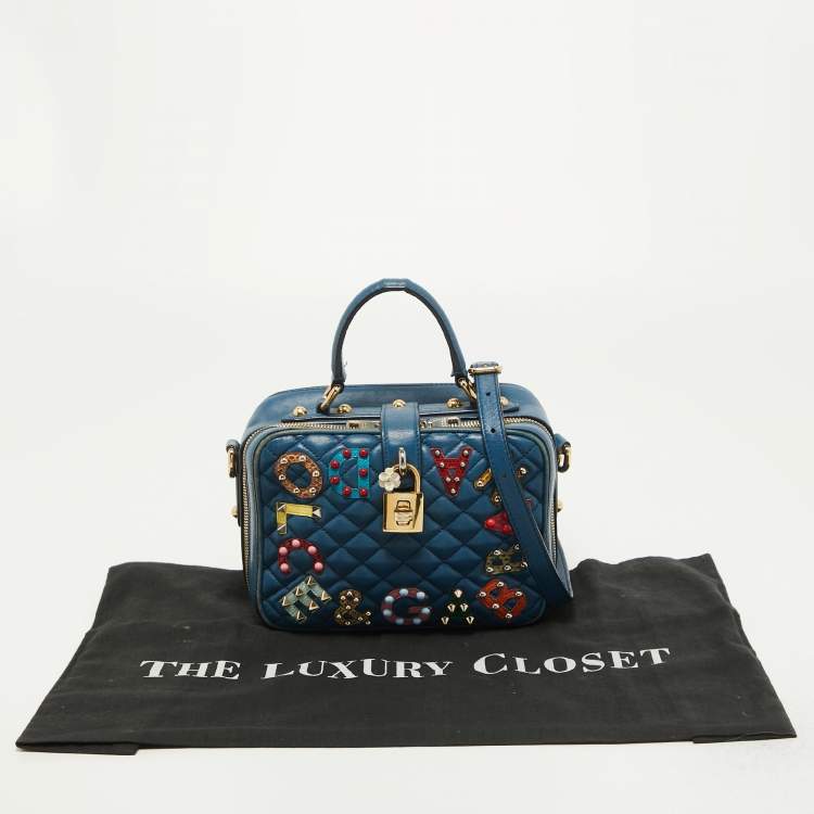 Pre Owned Dolce & Gabbana Quilted Leather Embellished Dolce Box Bag