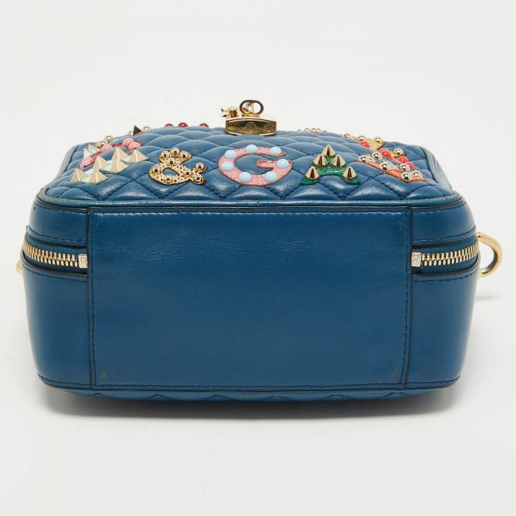 Pre Owned Dolce & Gabbana Quilted Leather Embellished Dolce Box Bag