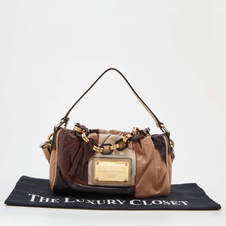 Pre Owned Dolce & Gabbana Multicolor Leather Patchwork Miss Night And Day Shoulder Bag