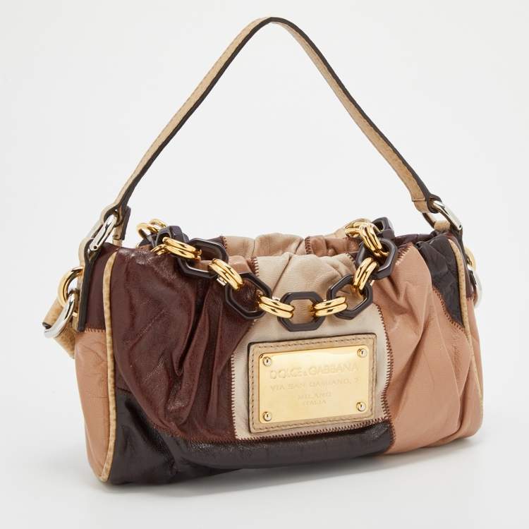 Pre Owned Dolce & Gabbana Multicolor Leather Patchwork Miss Night And Day Shoulder Bag