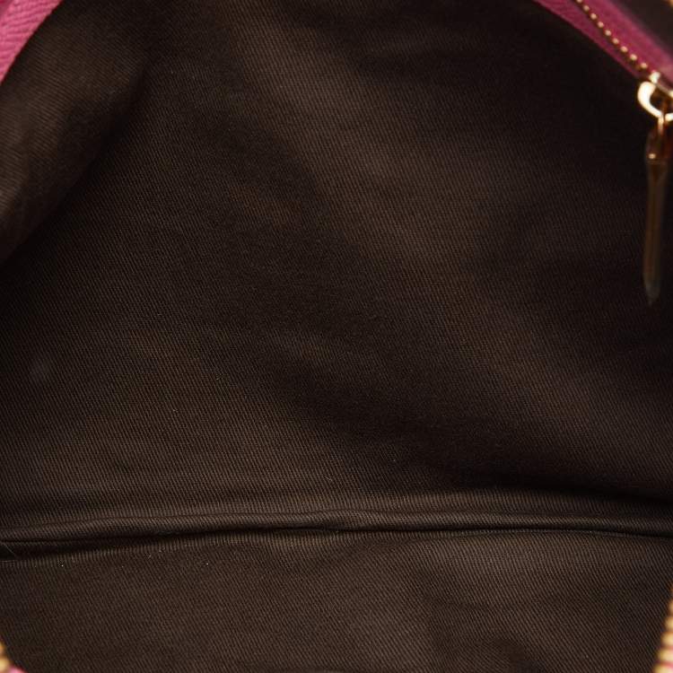 Pre Owned Dolce & Gabbana Brown/Pink Leopard Print Coated Canvas and Leather Wristlet Clutch