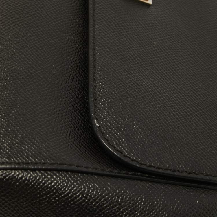 Pre Owned Dolce & Gabbana Black Leather Medium Miss Sicily Top Handle Bag
