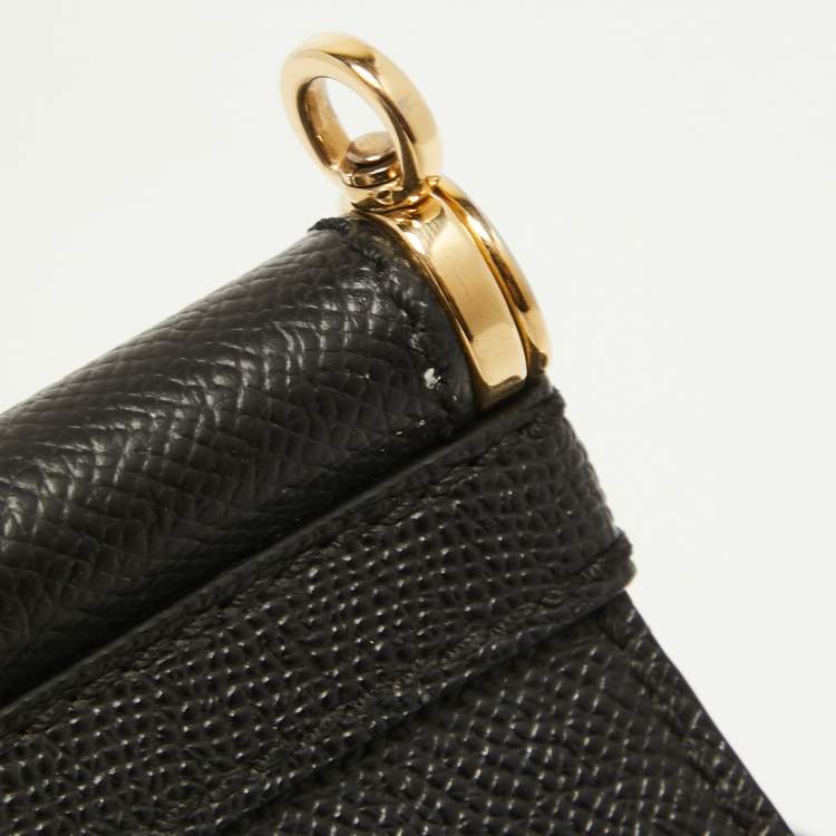 Pre Owned Dolce & Gabbana Black Leather Medium Miss Sicily Top Handle Bag
