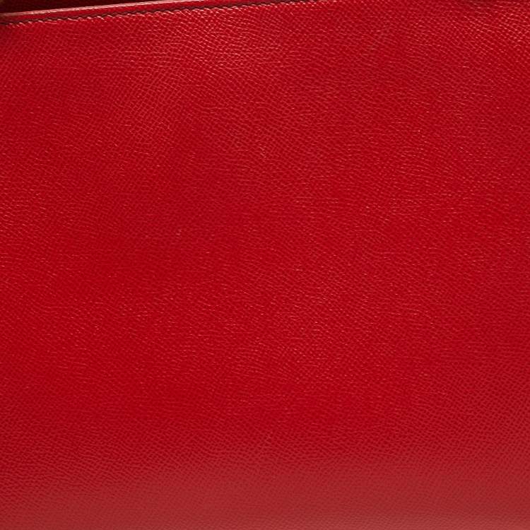 Pre Owned Dolce & Gabbana Red Leather Miss Sicily Shopper Tote