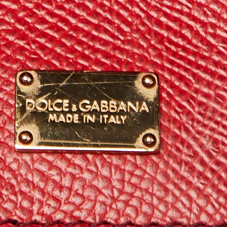 Pre Owned Dolce & Gabbana Red Leather Miss Sicily Shopper Tote