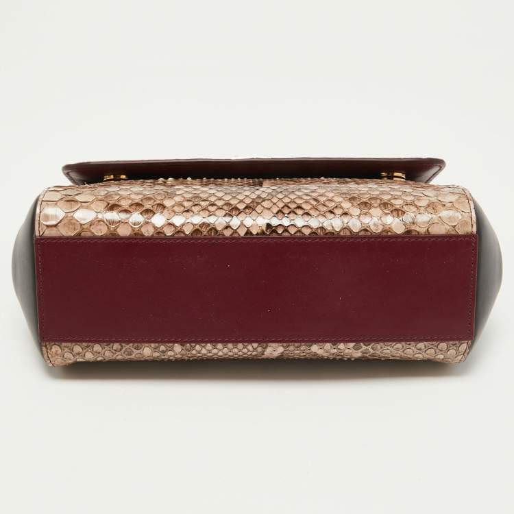 Pre Owned Dolce & Gabbana Multicolor Alligator,Python and Leather Small Miss Sicily Top Handle Bag
