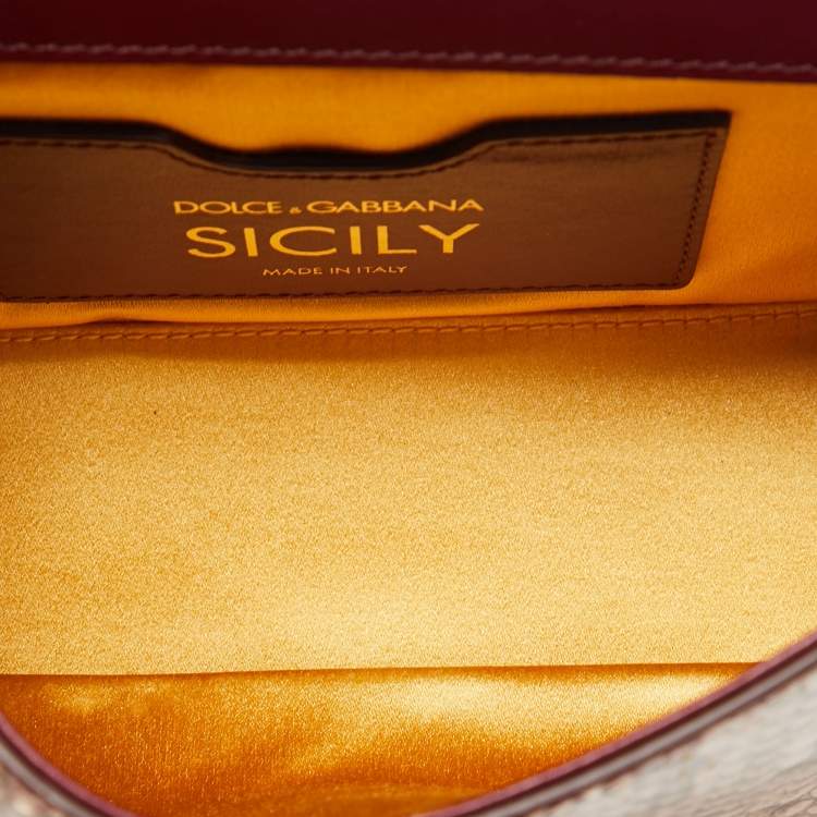 Pre Owned Dolce & Gabbana Multicolor Alligator,Python and Leather Small Miss Sicily Top Handle Bag