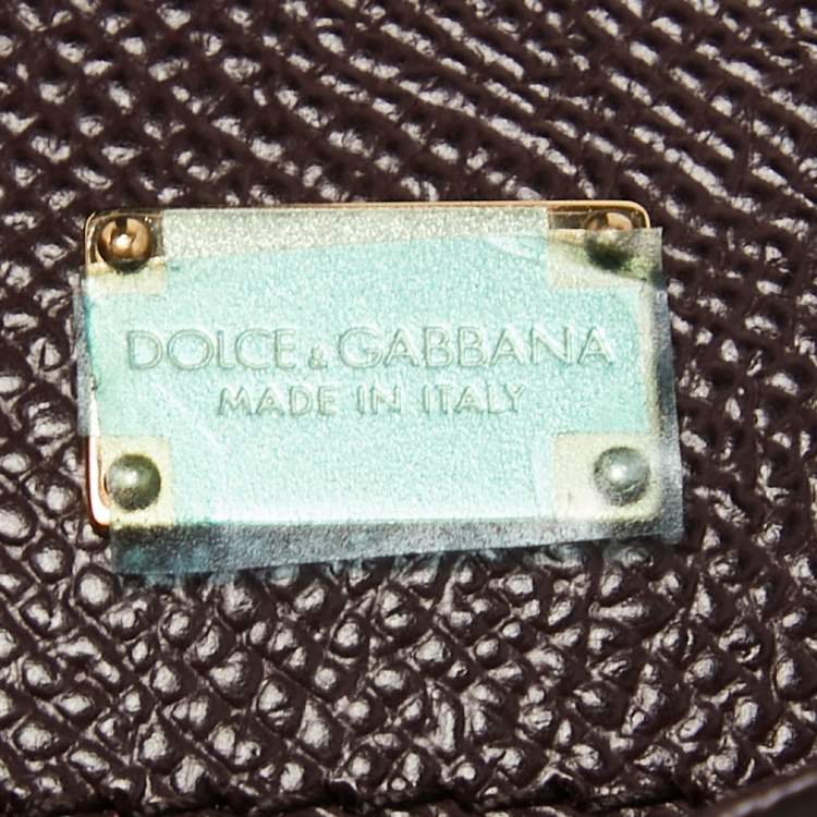 Pre Owned Dolce & Gabbana Burgundy Leather Large Miss Sicily Top Handle Bag