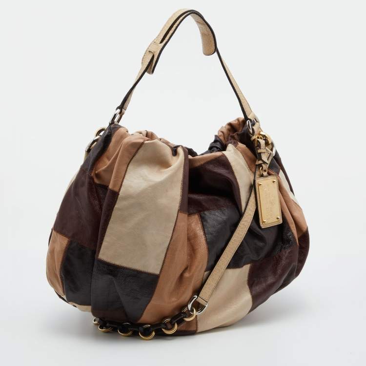 Pre Owned Dolce & Gabbana Multicolor Patchwork Leather Miss Night and Day Hobo