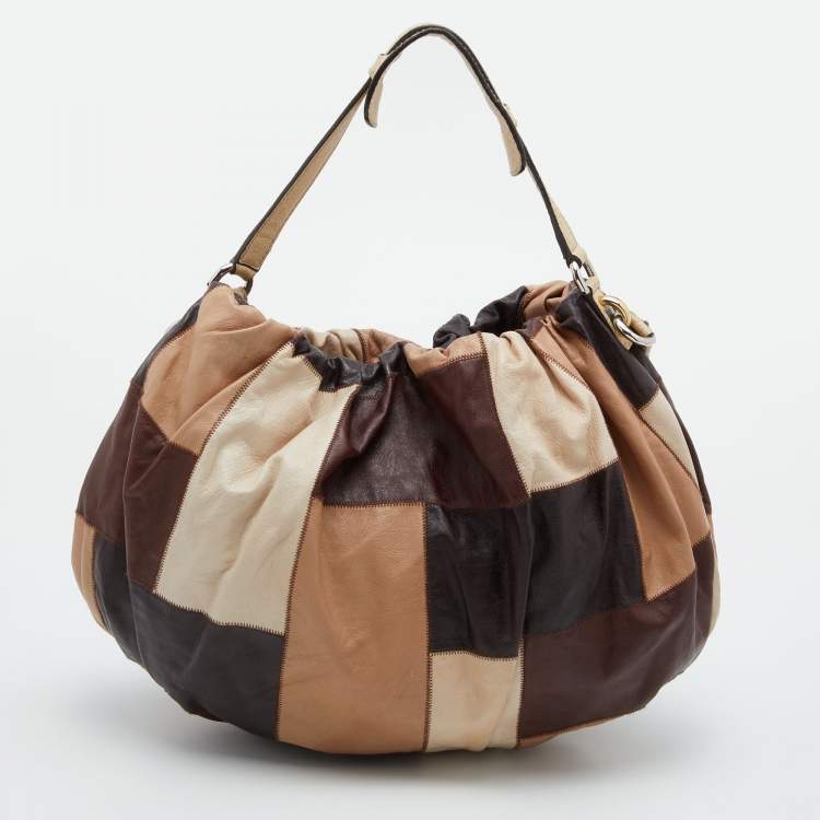 Pre Owned Dolce & Gabbana Multicolor Patchwork Leather Miss Night and Day Hobo