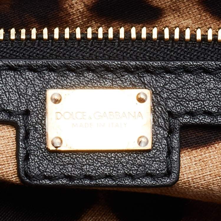 Pre Owned Dolce & Gabbana Python and Leather Large Miss Sicily Shopper Tote