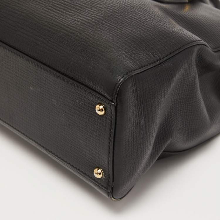 Pre Owned Dolce & Gabbana Black Leather Multi Compartment Tote