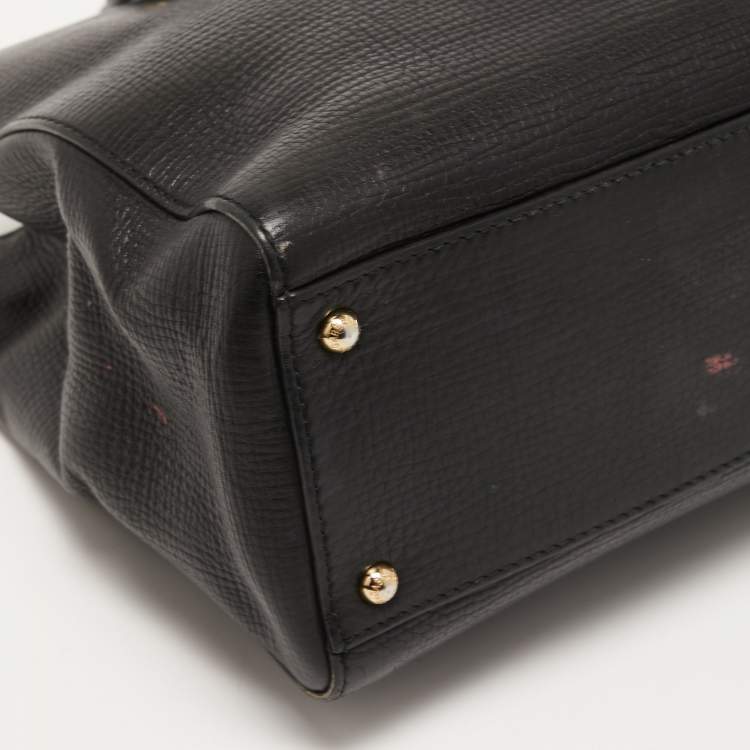 Pre Owned Dolce & Gabbana Black Leather Multi Compartment Tote