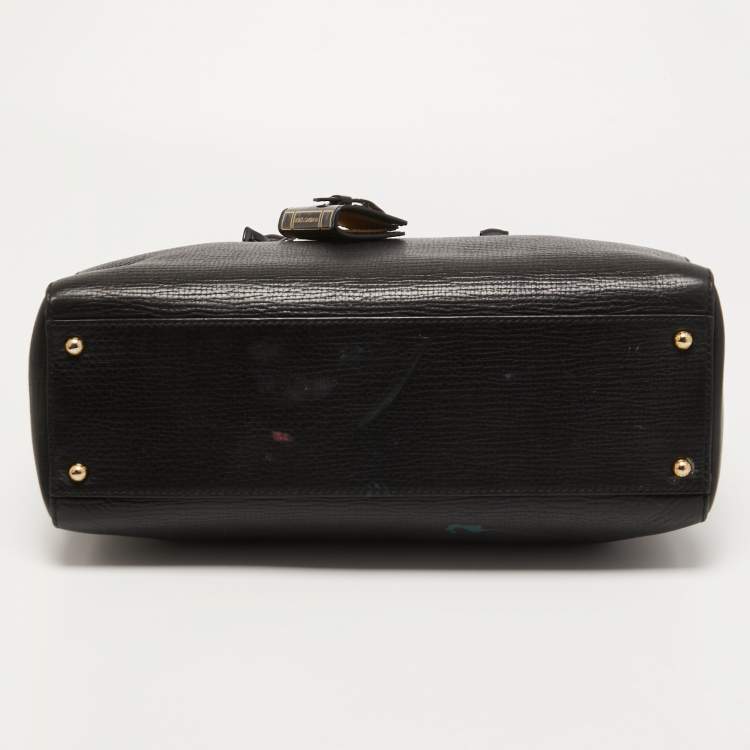 Pre Owned Dolce & Gabbana Black Leather Multi Compartment Tote