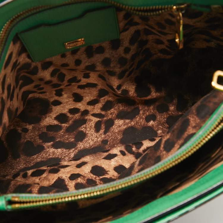Pre Owned Dolce & Gabbana Black Leather Multi Compartment Tote