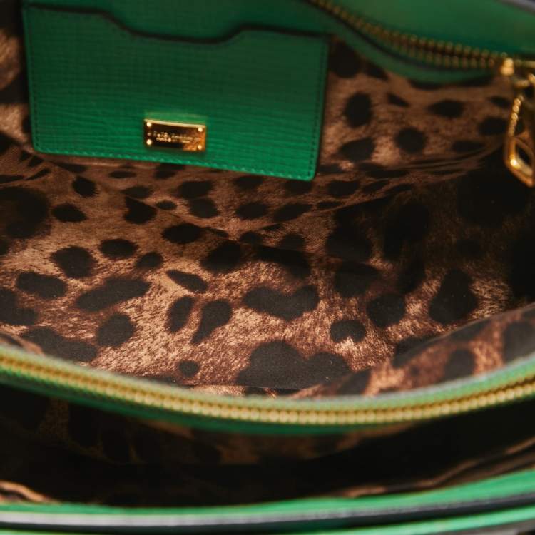 Pre Owned Dolce & Gabbana Black Leather Multi Compartment Tote
