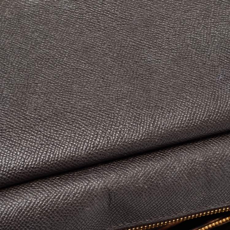 Pre Owned Dolce & Gabbana Dark Brown Leather Medium Miss Sicily Top Handle Bag