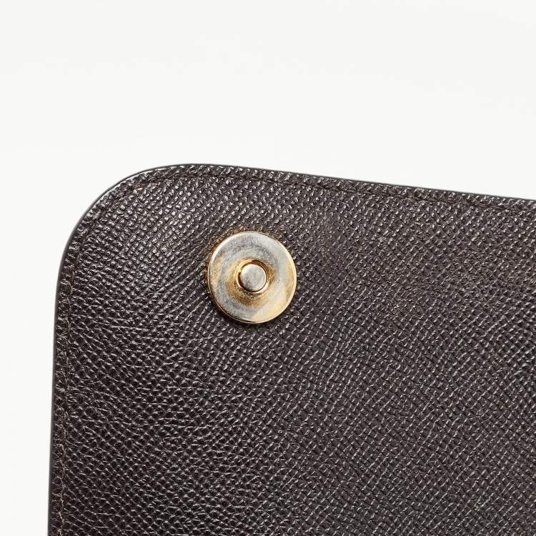 Pre Owned Dolce & Gabbana Dark Brown Leather Medium Miss Sicily Top Handle Bag