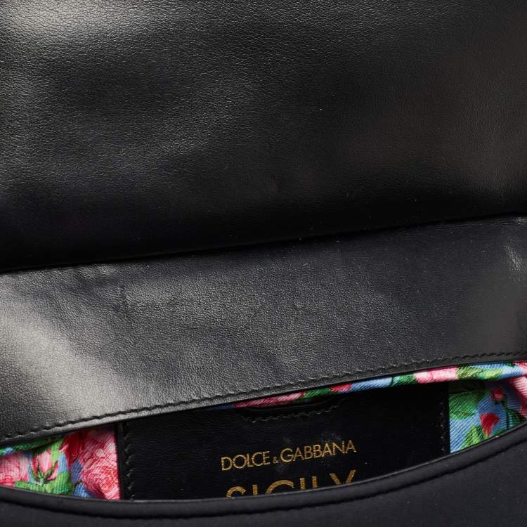 Pre Owned Dolce & Gabbana Black Neoprene Small Miss Sicily Top Handle Bag