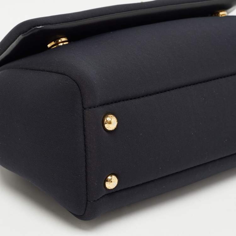 Pre Owned Dolce & Gabbana Black Neoprene Small Miss Sicily Top Handle Bag