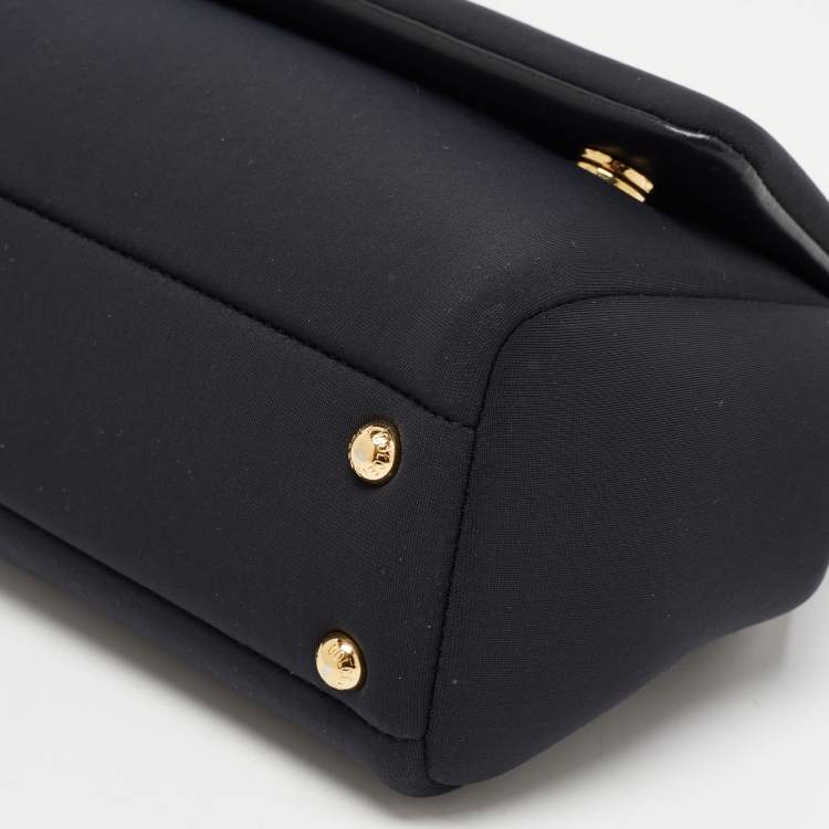 Pre Owned Dolce & Gabbana Black Neoprene Small Miss Sicily Top Handle Bag