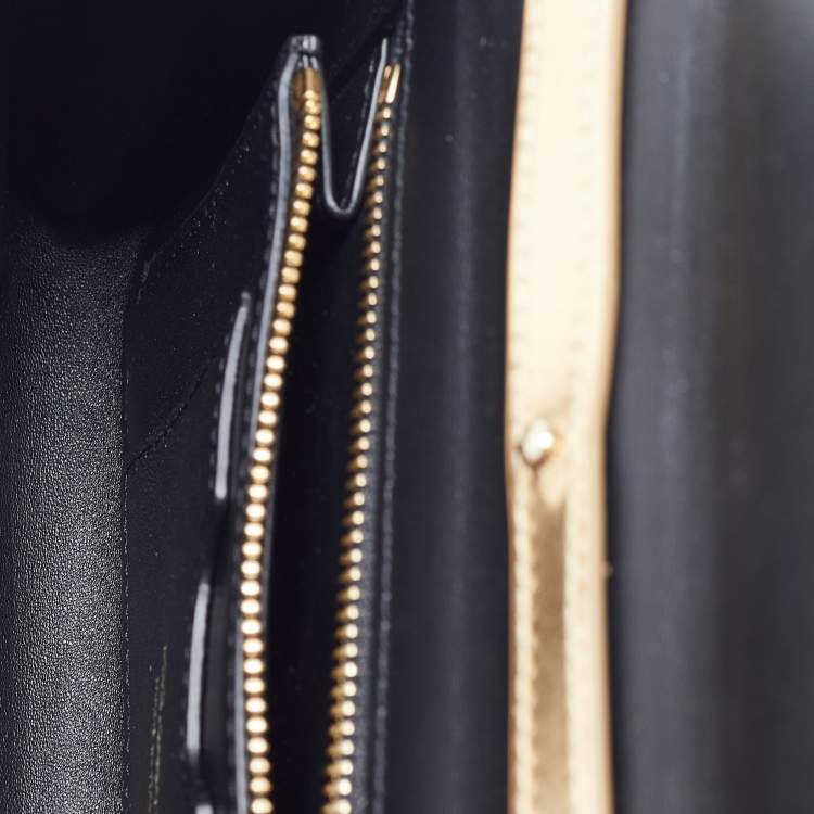 Pre Owned Dolce & Gabbana Gold Glossy Leather DG Logo Shoulder Bag