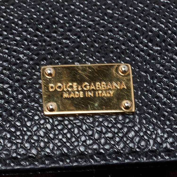 Pre Owned Dolce & Gabbana Black Leather Medium Miss Sicily Top Handle Bag