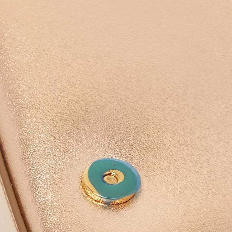 مملوكة مسبقًا Dolce & Gabbana Gold Leather Small DG Girls Shoulder Bag