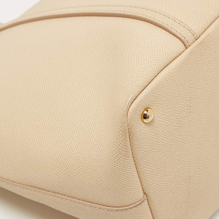 Pre Owned Dolce & Gabbana Beige Leather Miss Escape Zip Tote