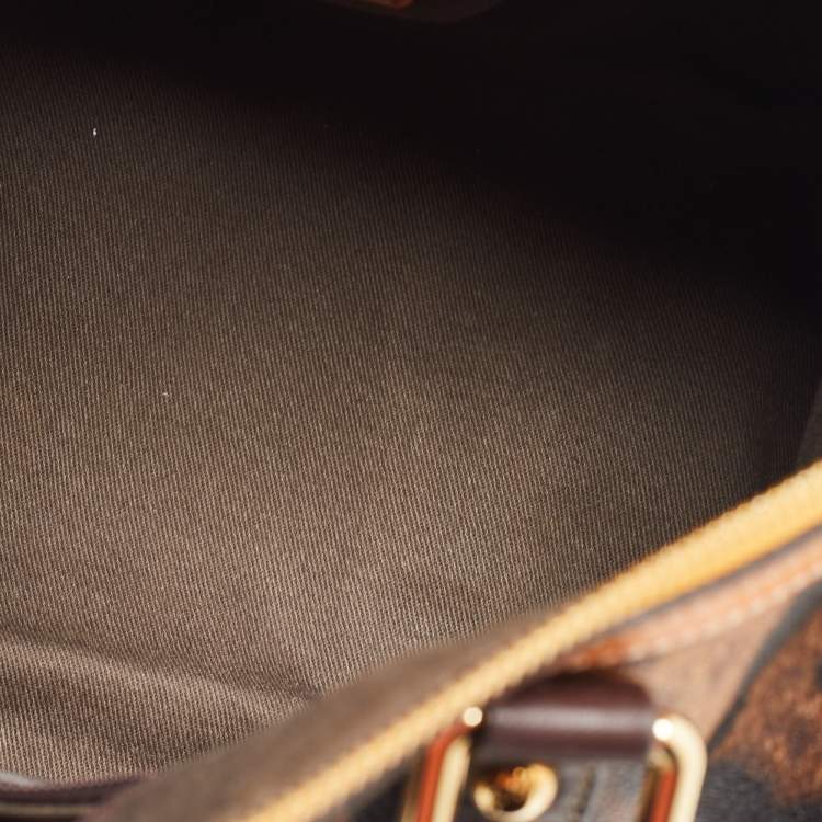 Pre Owned Dolce & Gabbana Brown/Yellow Leopard Print Coated Canvas and Leather Miss Escape Satchel