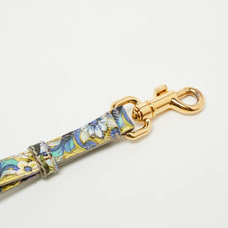 Pre Owned Dolce & Gabbana Multicolor Lemon Print Leather Medium Miss Sicily Top Handle Bag
