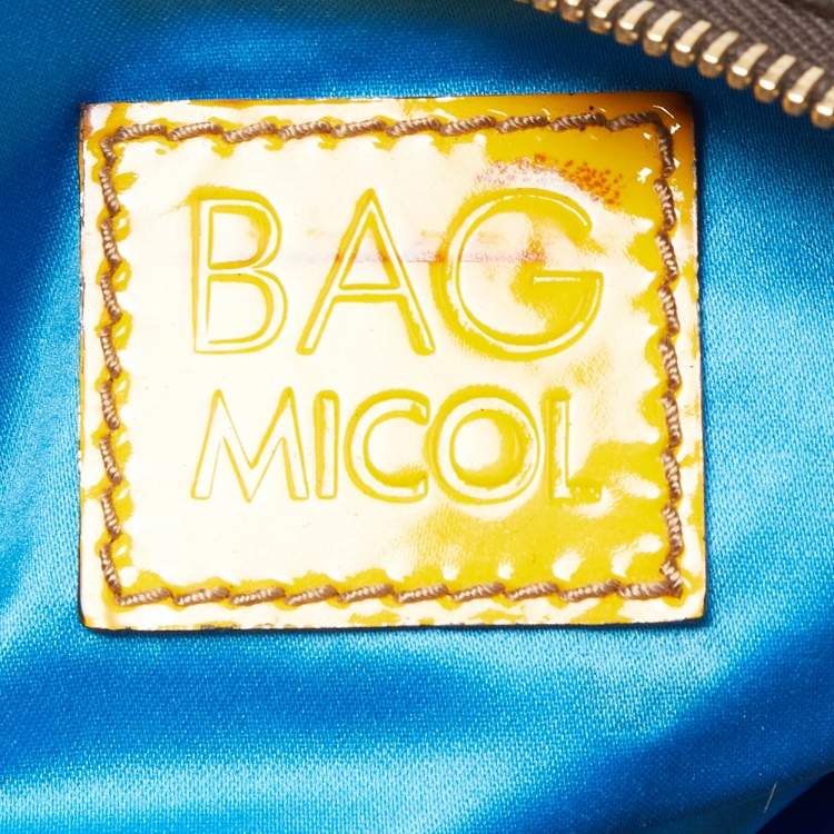 Pre Owned D&G Brown/Yellow Leather Micol Wristler Clutch