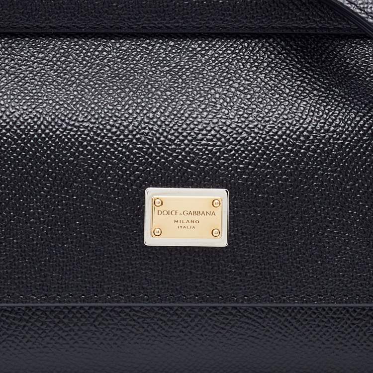 Pre Owned Dolce & Gabbana Black Leather Mini Miss Sicily Top Handle Bag