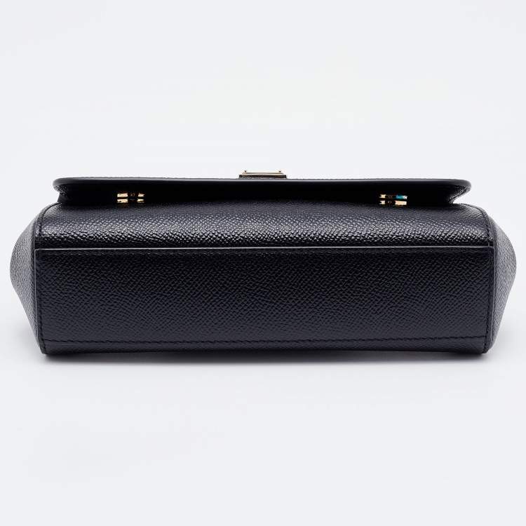 Pre Owned Dolce & Gabbana Black Leather Mini Miss Sicily Top Handle Bag
