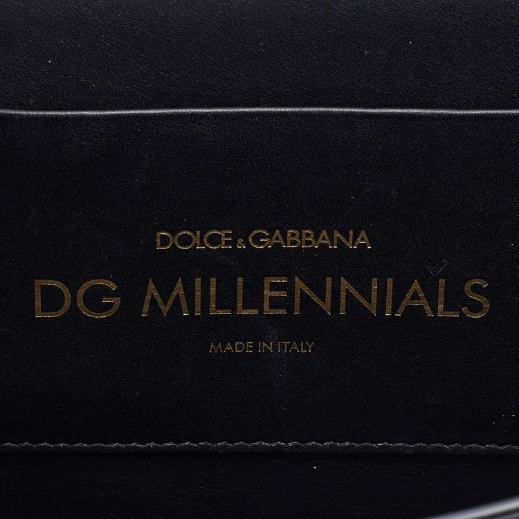 Pre Owned Dolce & Gabbana Black Leather DG Millennials Shoulder Bag