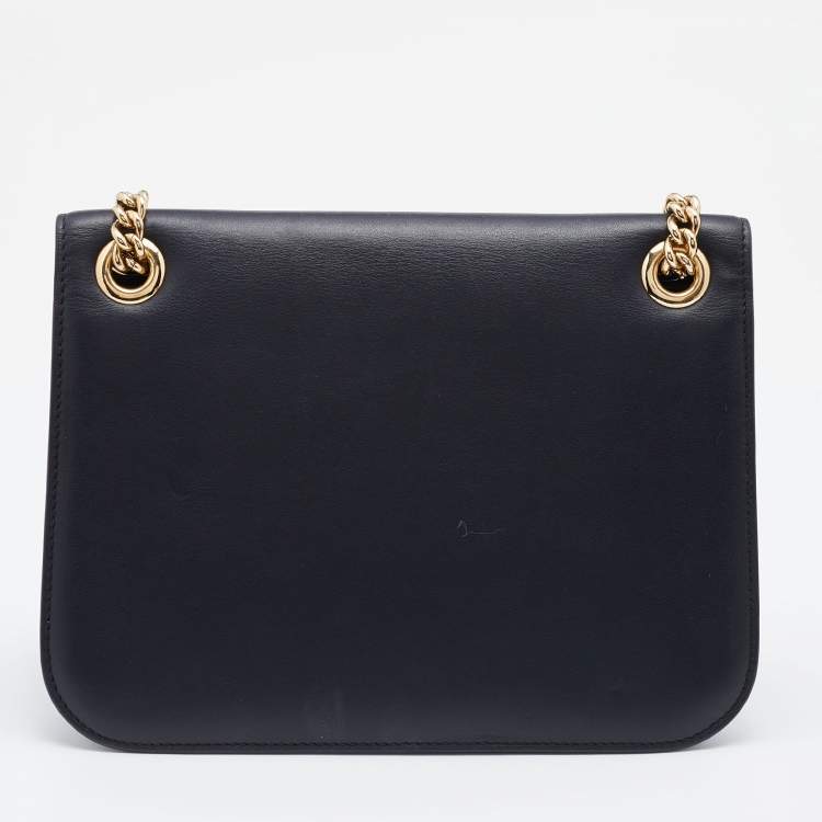 Pre Owned Dolce & Gabbana Black Leather DG Millennials Shoulder Bag