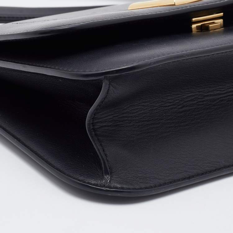 Pre Owned Dolce & Gabbana Black Leather DG Millennials Shoulder Bag