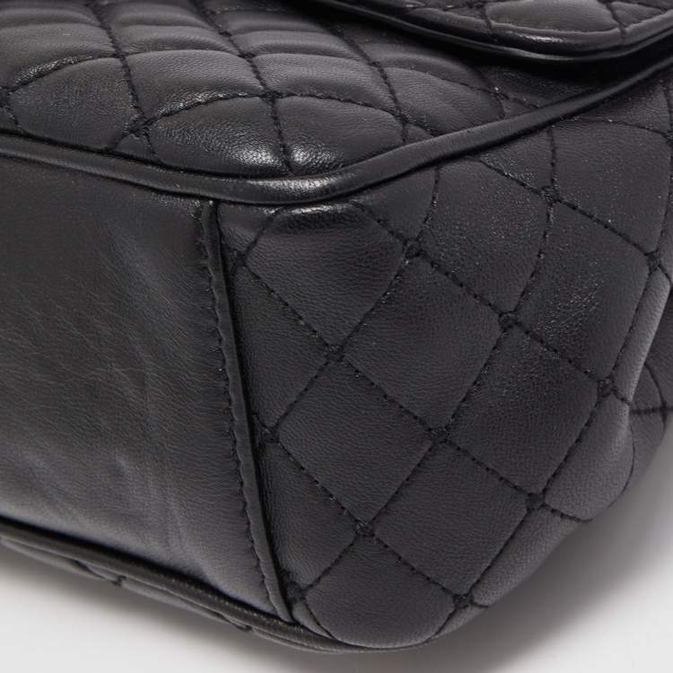 Pre Owned Dolce & Gabbana Black Quilted Leather Lucia Embellished Shoulder Bag