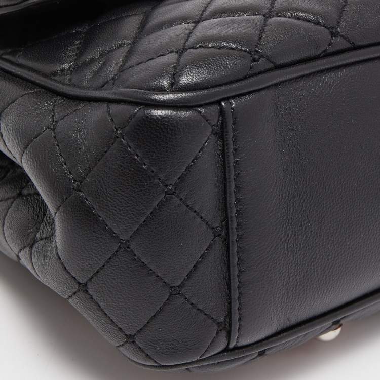 Pre Owned Dolce & Gabbana Black Quilted Leather Lucia Embellished Shoulder Bag