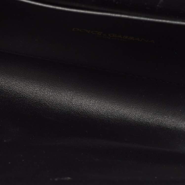 Pre Owned Dolce and Gabbana Black Leather Devotion Belt Bag